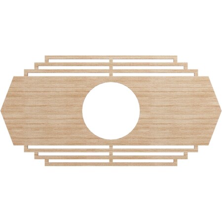 Ekena Millwork Chrysler Wood Fretwork Pierced Ceiling Medallion, Alder, 20"W x 10"H x 5 1/4"ID x 1/4"T CMWP20X10X0250CSAL